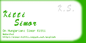 kitti simor business card